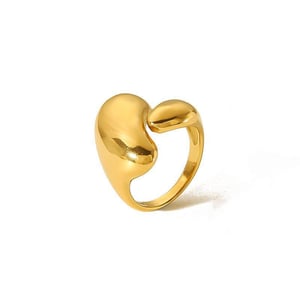 1 pair simple series simple geometric stainless steel  gold plated women adjustable rings h5